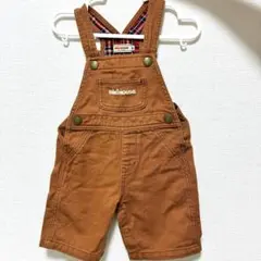 miki HOUSE ブラウンオーバーオール 80cm 男の子 サロペット
