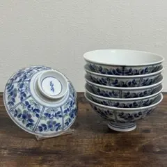 【未使用】有田焼　義峰　茶碗　飯椀　6個　昭和レトロ　日本のサムネイル
