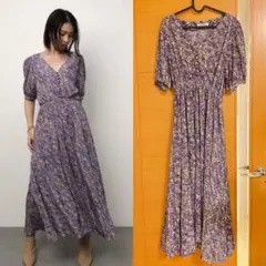 スナイデル カシュクールプリントワンピース Snidel