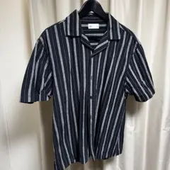 ZARA ストライプ コットン - リネンコットンシャツ　Lサイズ