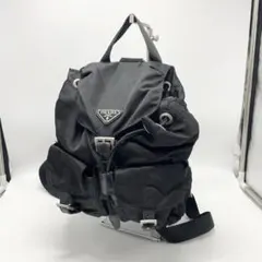 プラダ　リュックサック　バックパック　ブラック　ナイロン　三角ロゴ　PRADA