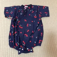さくらんぼ柄 浴衣ロンパース