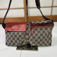 GUCCI GGキャンバス ボディバッグ ウエストポーチ ピンク - メルカリ