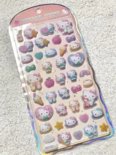 【正規品】キティ　サンリオ　コットンパフィー　ボンボンドロップシール