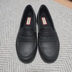 HUNTER ブラックローファー レインシューズ