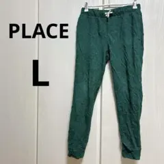PLACE 【L】カジュアルパンツ 10/12 グリーン