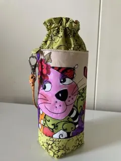ペットボトルカバー　クックキャッツ　ユキエモン ハンドメイド ペットボトルカバー ユキエモン クックキャッツ ブラック