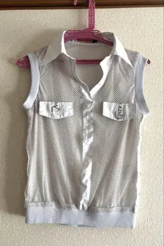 PRADA メッシュ ノースリーブ トップス ホワイトのサムネイル