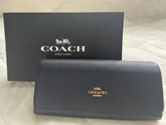 COACH 長財布 レザー ゴールドロゴ ・箱付き