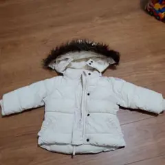 babygap　ホワイト ダウンコート ファー付き 80センチ