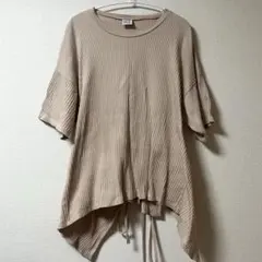 baserange ベースレンジ　リブカットソー　リブトップス　ピンクベージュのサムネイル