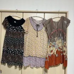 【最終値下げ】花柄 半袖チュニック 3点まとめて