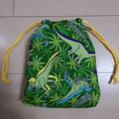 恐竜柄 コップ袋 巾着袋 巾着袋