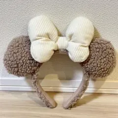 ディズニー カチューシャ ボア ブラウン