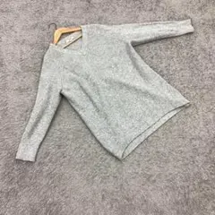 UNIQLO ユニクロ✨スフレヤーンVネックチュニック✨グレー (L)のサムネイル