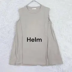 ノースリーブAラインTシャツ M ベージュ 体型カバー 丈長め サマ見え 春夏♪