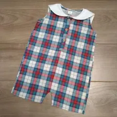 【試着のみ】Cottoli コトリ バースデイ サロペット 赤色チェック 70