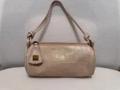 Max Mara ハンドバッグ クロコ型押し ピンクベージュ