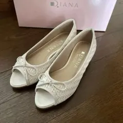 新品　ダイアナ　フラットシューズ　リボン　パンプス　アイボリー　21cmのサムネイル