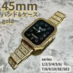 アップルウォッチ　ケース　applewatch バンド ゴールド 45mm