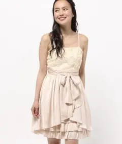 ドレス 結婚式お呼ばれ ベージュ/ピンクベージュ/アイボリー