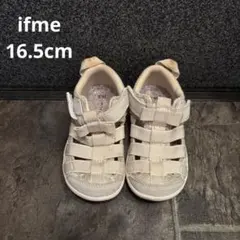 イフミー　ifme ベージュ　ラメレース　サンダル　スニーカー　リボン　16.5
