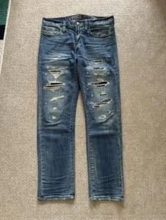 【良品】アメリカンイーグル　デニム　ジーンズ　スキニー　ダメージ加工