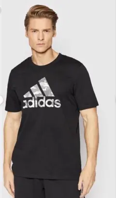 adidas Tシャツ ブラック カモフラロゴ メンズのサムネイル
