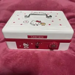 ハローキティ　手提げ金庫　キャッシュボックス　サンリオ　キティ　白×赤