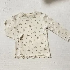 花柄長袖Tシャツ（クリーム色）