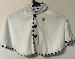 フード付きホワイトポンチョ　 70〜90cm ミキハウス