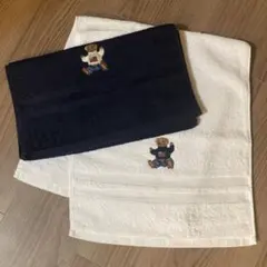 今だけ価格　ラルフローレン フェイスタオル　タオル　ポロ　ベアー　紺　白　二枚