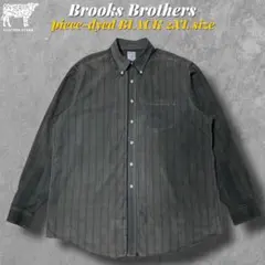アレンジ古着ブルックスブラザーズ　BDシャツ 2XL 後染めブラック チェック