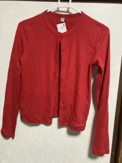 UNIQLO ポインテールカーディガン 長袖 レッド S