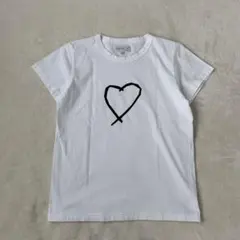 agnès b. レディース半袖Tシャツ ハートプリント サイズ1 ホワイト