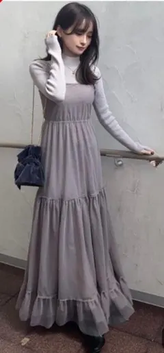 ♥GRL♥♡チュールティアードワンピースメニットワンピース セットアップ♡