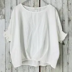 ☆アースミュージック&エコロジー☆良品☆ブラウス 白 ドルマンスリーブ 五分袖