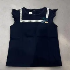 ファミリア　半袖　ネイビー　リボン　120