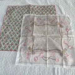 花柄 ハンカチ 2枚セット