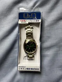 Citizen Q&Q QB78 グリーン文字盤 腕時計