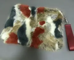 ファー素材 マルチカラー クラッチバッグ