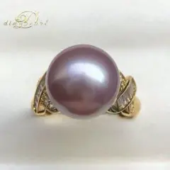 本真珠 エジソンパールピアス　大粒 13mm 無調色 桜紫 本真珠 淡水エジソンパールルース5粒セット 貫通穴ブラウン