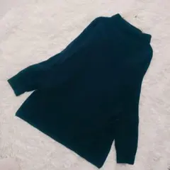 le.coeur blanc【M】レディースニット 丈長め ネイビー系 美品