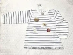 【新品タグ付き】petit main長袖アップリケカットソー100センチ