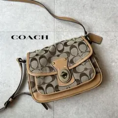 美品 コーチ SOHO シグネチャー ショルダーバッグ レザー 10566