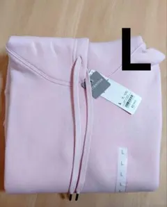 新品 GU ジーユー ヘビーウェイトスウェットショートパーカ 長袖 ピンクＬ