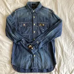 Black flag 別注 Old Joe ペイント加工 デニムシャツ 36のサムネイル