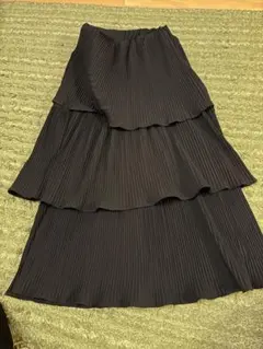 黒 ロングスカート ガーリー レース ひらひら