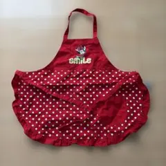 ミニーマウス 水玉エプロン 赤　　130
