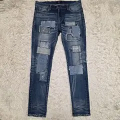 人気 glamb グラム パッチワーク デニムパンツ Lサイズ ストレッチのサムネイル